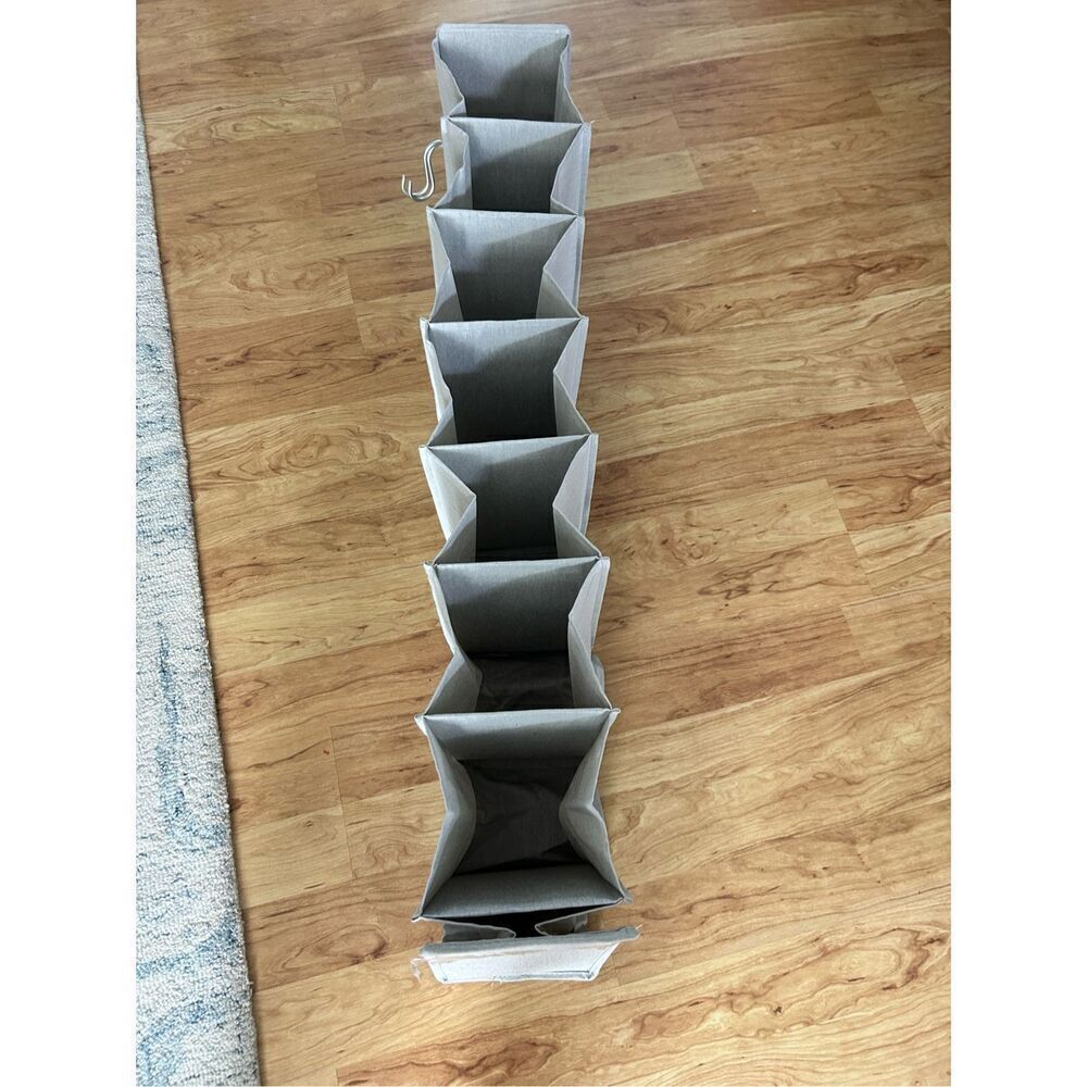 Shoe organizer fits many shoes hardly used for the closet. See pic